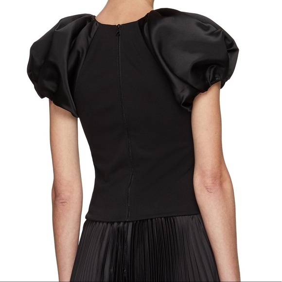 Alice Olivia Cici Bubble Sleeve Top Black - Picture 5 of 7